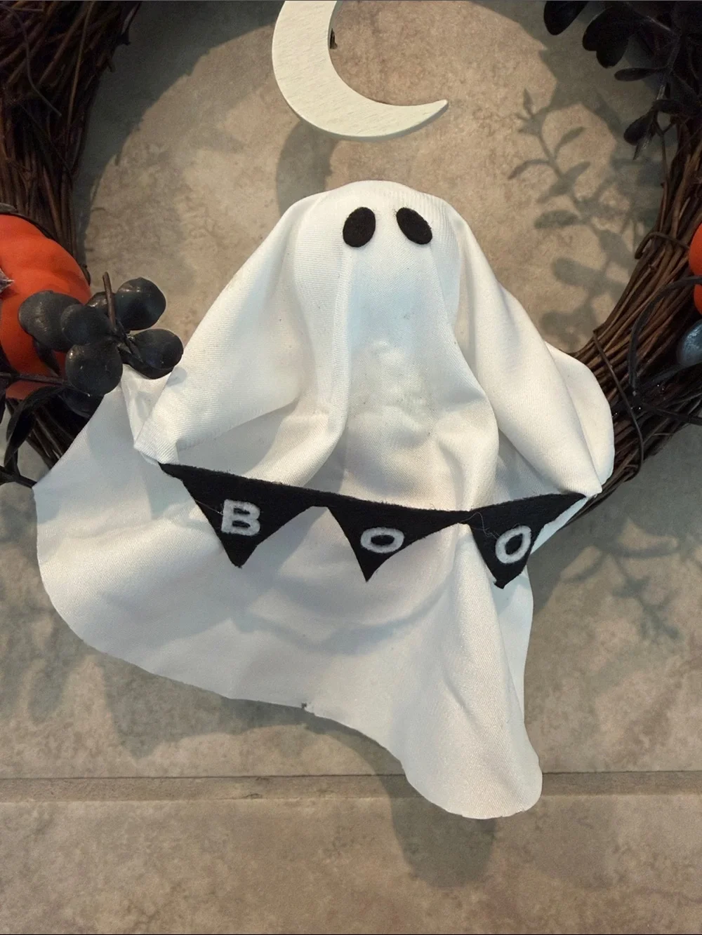 Target Halloween Ghost Wreath with Moon, Pumpkins and Stars